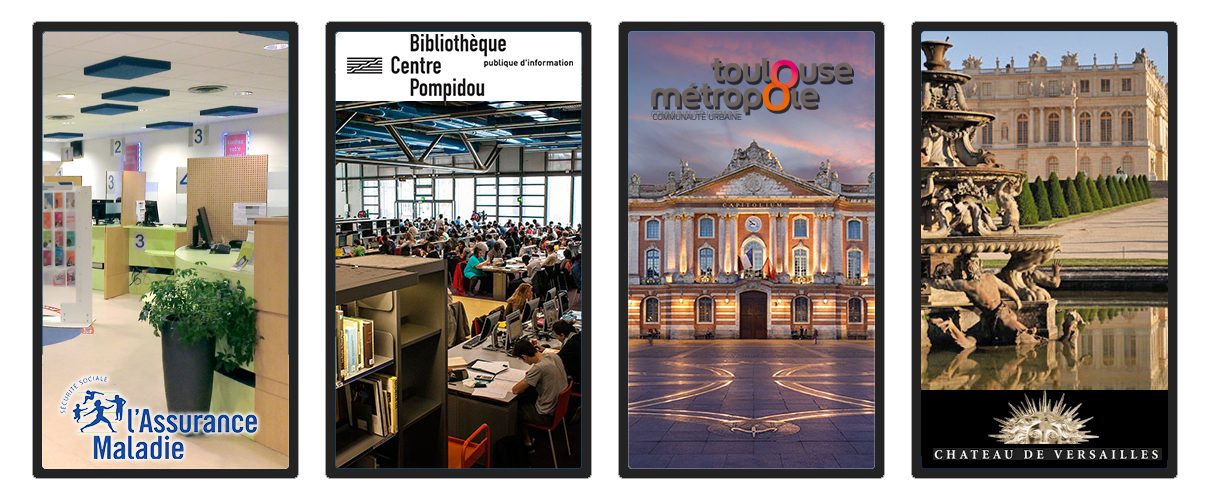 Références clients : CPAM, Centre Pompidou, Toulouse, Versailles